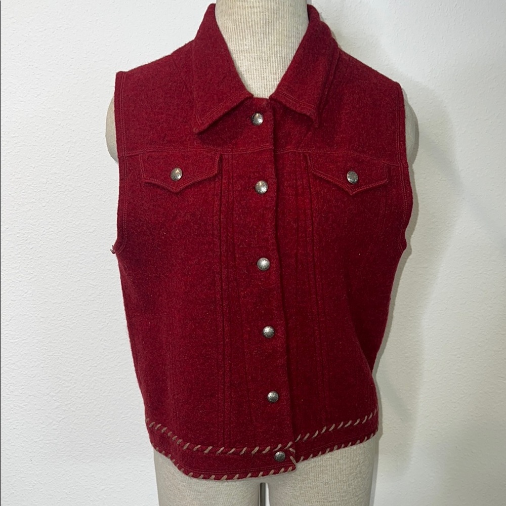 Woolrich Vintage Blanket Stitch Boiled Wool Vest